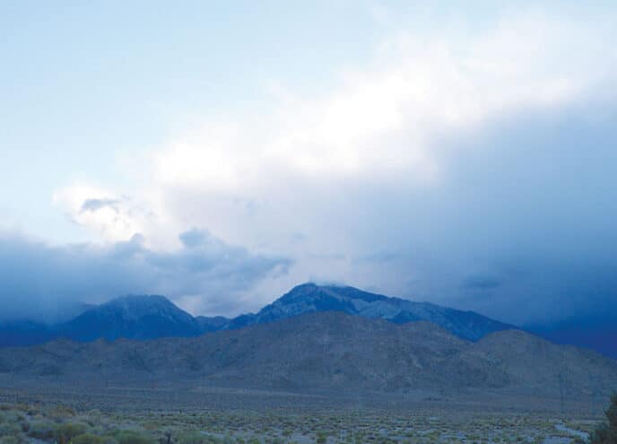 A LATE-AUTUMN STORM BROACHES THE SIERRA CREST.